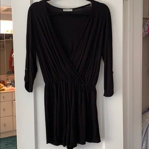 3/4 Sleeve Black Romper